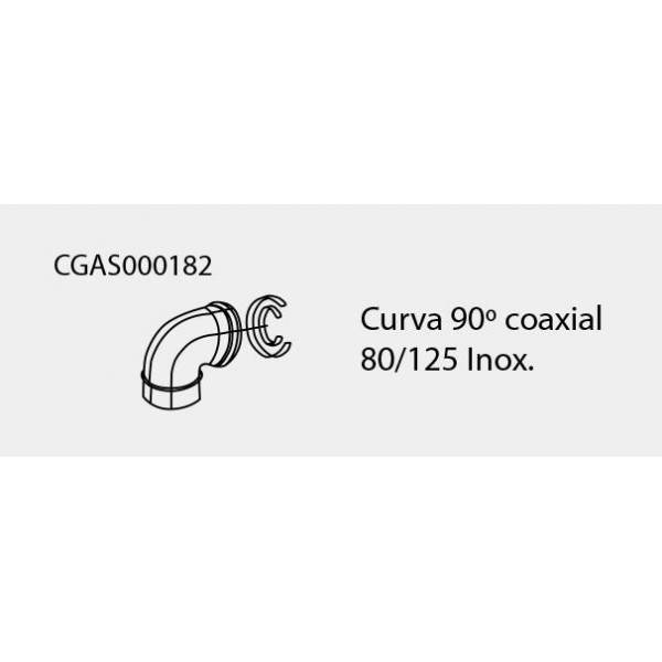 CGAS000182 Curva 90 grados Coaxial 80/125 Inox DomusaTeknik