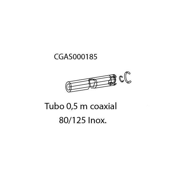 CGAS000185 Tubo 50 cm Coaxial 80/125 Inox DomusaTeknik