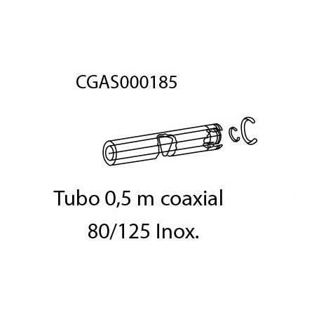 CGAS000185 Tubo 50 cm Coaxial 80/125 Inox DomusaTeknik